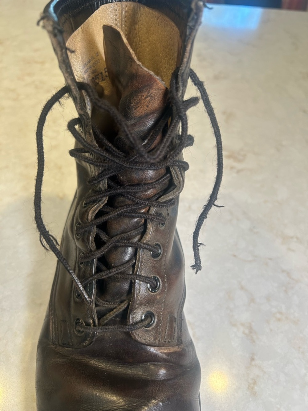 Vintage HH Brown Shoe Co Steel Toe Combat Boots Men’s 9 Brown Lace Up - Picture 5 of 8